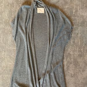 Loft, short sleeve gray cardigan sweater